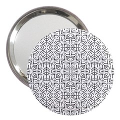 Black And White Ethnic Geometric Pattern 3  Handbag Mirrors by dflcprints