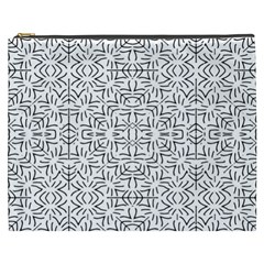 Black And White Ethnic Geometric Pattern Cosmetic Bag (xxxl)  by dflcprints