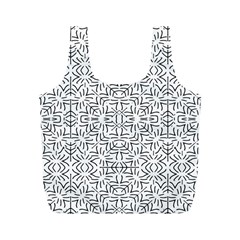 Black And White Ethnic Geometric Pattern Full Print Recycle Bags (m)  by dflcprints