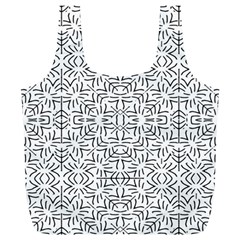 Black And White Ethnic Geometric Pattern Full Print Recycle Bags (l)  by dflcprints