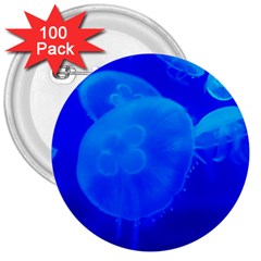 Blue Jellyfish 1 3  Buttons (100 Pack)  by trendistuff