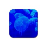 BLUE JELLYFISH 1 Rubber Coaster (Square) 