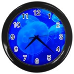 BLUE JELLYFISH 1 Wall Clocks (Black)