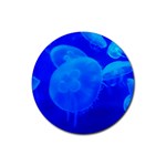 BLUE JELLYFISH 1 Rubber Coaster (Round) 