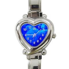 Blue Jellyfish 1 Heart Italian Charm Watch by trendistuff