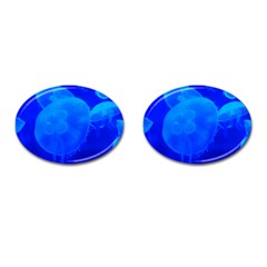 Blue Jellyfish 1 Cufflinks (oval) by trendistuff