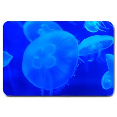 Blue Jellyfish 1 Large Doormat  by trendistuff