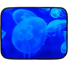 Blue Jellyfish 1 Double Sided Fleece Blanket (mini)  by trendistuff