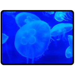 Blue Jellyfish 1 Fleece Blanket (large)  by trendistuff