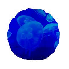 Blue Jellyfish 1 Standard 15  Premium Flano Round Cushions by trendistuff