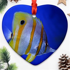 Butterfly Fish 1 Heart Ornament (two Sides) by trendistuff