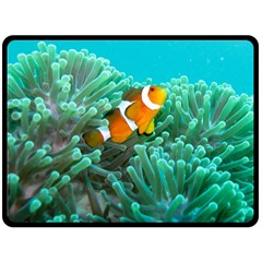 Clownfish 3 Fleece Blanket (large)  by trendistuff