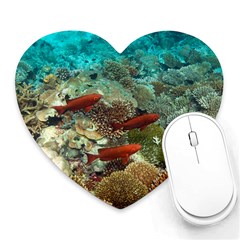 Coral Garden 1 Heart Mousepads by trendistuff