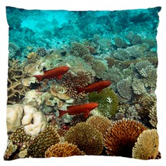 Coral Garden 1 Large Flano Cushion Case (two Sides) by trendistuff