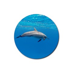 Dolphin 3 Rubber Round Coaster (4 Pack)  by trendistuff