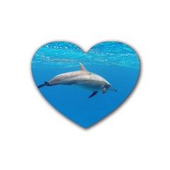 Dolphin 3 Rubber Coaster (heart)  by trendistuff