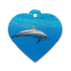 Dolphin 3 Dog Tag Heart (one Side)