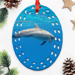 Dolphin 3 Ornament (oval Filigree) by trendistuff