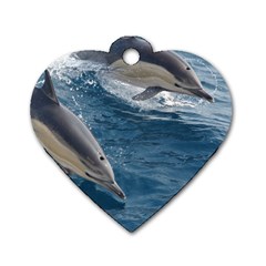 Dolphin 4 Dog Tag Heart (two Sides) by trendistuff