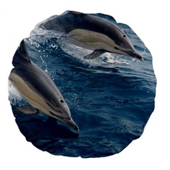 Dolphin 4 Large 18  Premium Flano Round Cushions by trendistuff