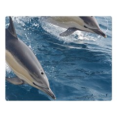 Dolphin 4 Double Sided Flano Blanket (large)  by trendistuff