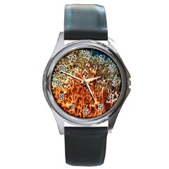 Fire Coral 1 Round Metal Watch by trendistuff