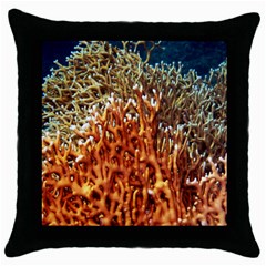 Fire Coral 1 Throw Pillow Case (black) by trendistuff