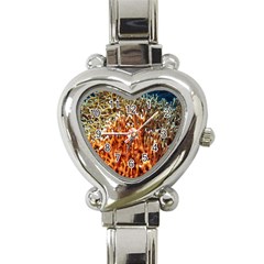 Fire Coral 1 Heart Italian Charm Watch by trendistuff