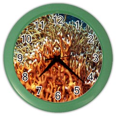 Fire Coral 1 Color Wall Clocks by trendistuff