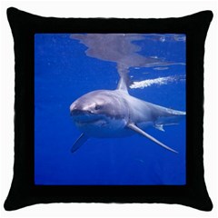 Great White Shark 4 Throw Pillow Case (black) by trendistuff