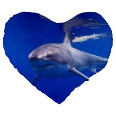 Great White Shark 4 Large 19  Premium Heart Shape Cushions by trendistuff