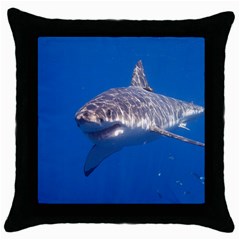 Great White Shark 5 Throw Pillow Case (black) by trendistuff