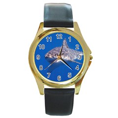 Great White Shark 5 Round Gold Metal Watch by trendistuff