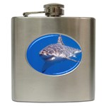 GREAT WHITE SHARK 5 Hip Flask (6 oz) Front