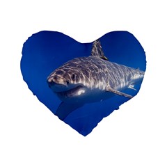 GREAT WHITE SHARK 5 Standard 16  Premium Heart Shape Cushions