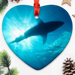 Great White Shark 6 Ornament (heart) by trendistuff