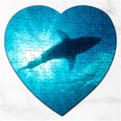 Great White Shark 6 Jigsaw Puzzle (heart) by trendistuff