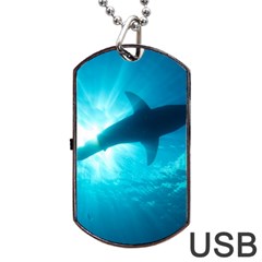 Great White Shark 6 Dog Tag Usb Flash (one Side) by trendistuff