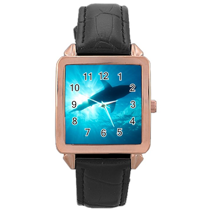 GREAT WHITE SHARK 6 Rose Gold Leather Watch 