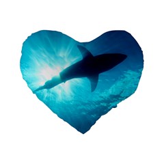 Great White Shark 6 Standard 16  Premium Flano Heart Shape Cushions by trendistuff