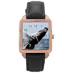 Humpback 2 Rose Gold Leather Watch  by trendistuff