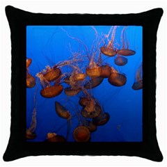 Jellyfish Aquarium Throw Pillow Case (black) by trendistuff