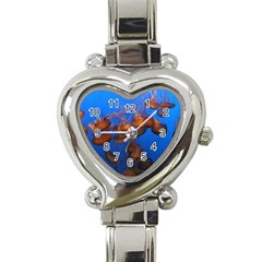 Jellyfish Aquarium Heart Italian Charm Watch by trendistuff