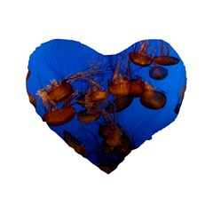 Jellyfish Aquarium Standard 16  Premium Heart Shape Cushions by trendistuff