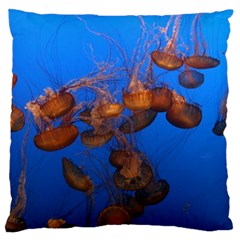 Jellyfish Aquarium Large Flano Cushion Case (one Side) by trendistuff