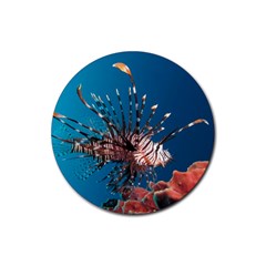 Lionfish 1 Rubber Coaster (round)  by trendistuff