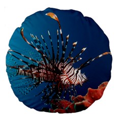 Lionfish 1 Large 18  Premium Round Cushions by trendistuff