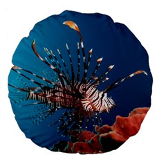 Lionfish 1 Large 18  Premium Flano Round Cushions by trendistuff