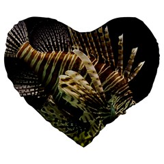 Lionfish 3 Large 19  Premium Heart Shape Cushions by trendistuff