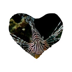 Lionfish 4 Standard 16  Premium Flano Heart Shape Cushions by trendistuff